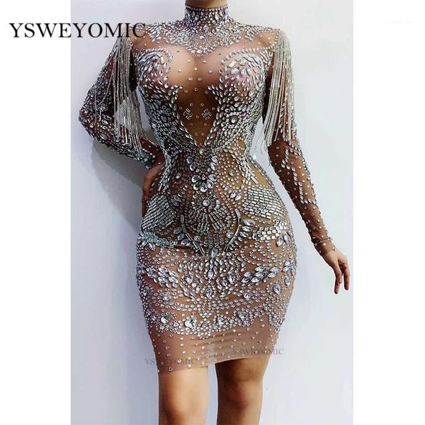 party dresses 2021 sparkly silver rhinestones fringe transparent dress women's birthday celebrate mesh outfit bar women dancer dress1, White;black
party dresses 2021 sparkly silver rhinestones fringe transparent dress women's birthday celebrate mesh outfit bar women dancer dress1, White;black