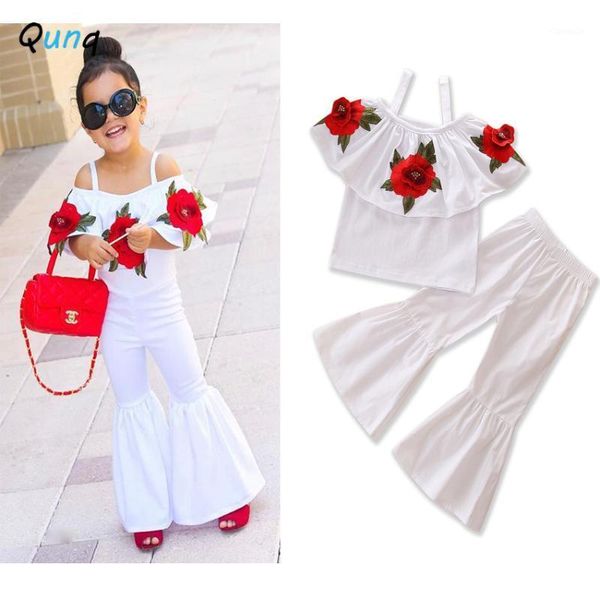 fashion girls clothing set flower out-off-shoulder solid boot cut pant kids clothes for girl summer toddler children suits1, White
fashion girls clothing set flower out-off-shoulder solid boot cut pant kids clothes for girl summer toddler children suits1, White