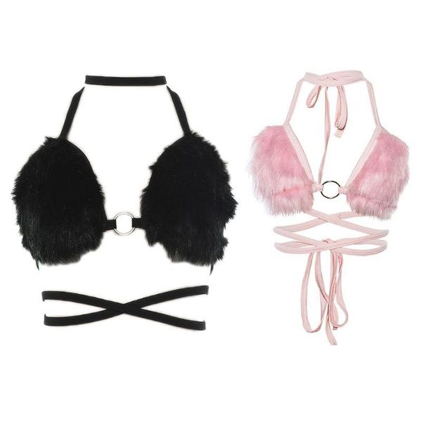 women halter lace-up bikini bra v-neck fluffy plush crop rave bralette 83xf, Red;black
women halter lace-up bikini bra v-neck fluffy plush crop rave bralette 83xf, Red;black