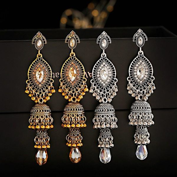 dangle & chandelier anqi jhumka jhumki women brincos metal long crystal beads evil eye hanging earrings boho gypsy tribal jewelry, Silver
dangle & chandelier anqi jhumka jhumki women brincos metal long crystal beads evil eye hanging earrings boho gypsy tribal jewelry, Silver