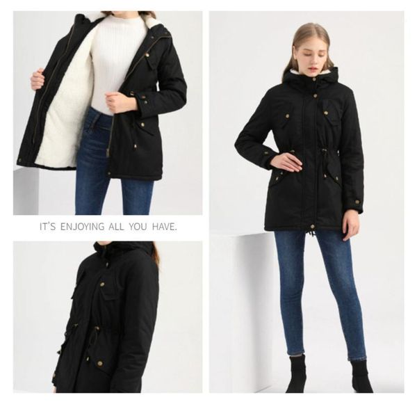 womens winter parka solid color slim plus size fleece jacket coat single breasted multi pockets thick ladies office outerwear1, Black
womens winter parka solid color slim plus size fleece jacket coat single breasted multi pockets thick ladies office outerwear1, Black
