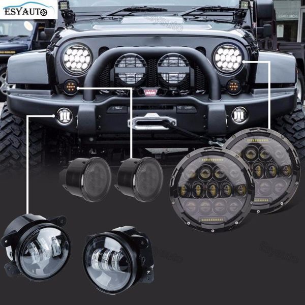 7 inch 75w headlights+4" led fog lights+amber front turning light assembly turning color lamp side makers for1 
7 inch 75w headlights+4" led fog lights+amber front turning light assembly turning color lamp side makers for1
