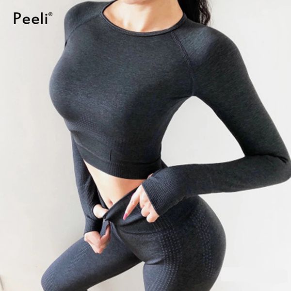 peeli women sport suit 2 pc sports shirts crop seamless yoga leggings yoga set gym clothes fitness tracksuit workout set c0122, Gray
peeli women sport suit 2 pc sports shirts crop seamless yoga leggings yoga set gym clothes fitness tracksuit workout set c0122, Gray
