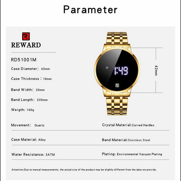 new reward men watches touch screen digital sport wristwatch full steel waterproof led quartz watch men luxury relogio masculino, Slivery;brown
new reward men watches touch screen digital sport wristwatch full steel waterproof led quartz watch men luxury relogio masculino, Slivery;brown