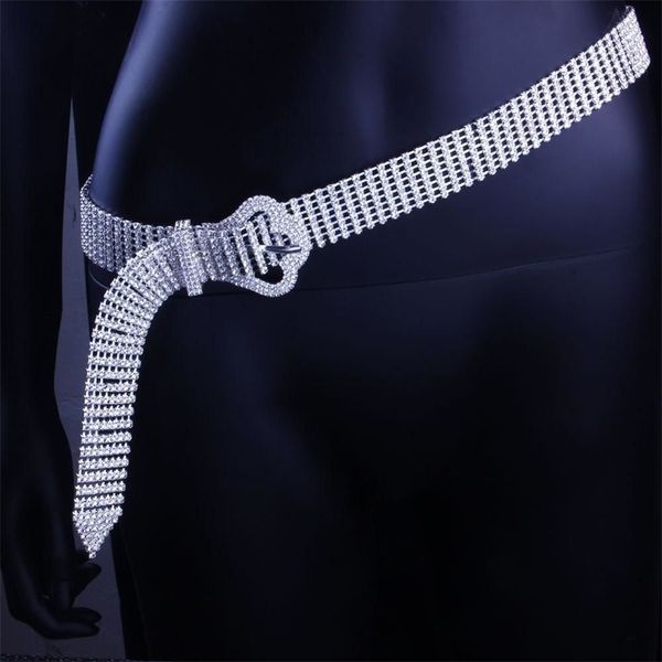 stonefans 2019 women luxury shining rhinestone waist belt party club crystal waistband waist chain wedding evening party t200508, Silver
stonefans 2019 women luxury shining rhinestone waist belt party club crystal waistband waist chain wedding evening party t200508, Silver