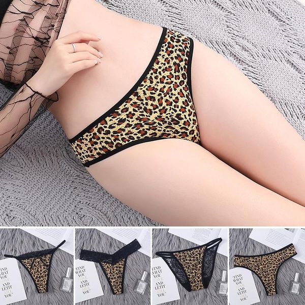 g string lingerie leopard pattern women seamless panties low waist lace female briefs underwear cozy tempting knickers, Black;pink