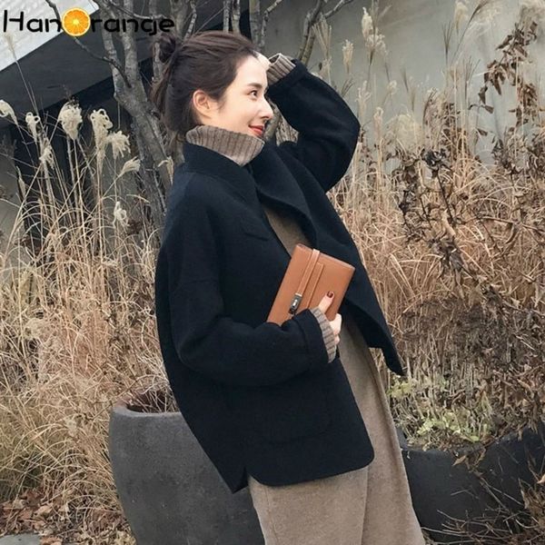 loose short woolen coat drop shoulder 2020 autumn winter women cocoon outwearx1020, Black
loose short woolen coat drop shoulder 2020 autumn winter women cocoon outwearx1020, Black