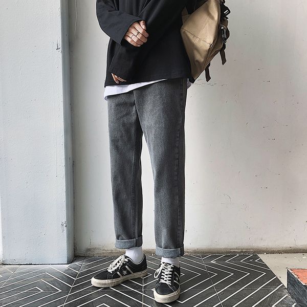 autumn winter 2020 new washed and worn men's versatile jeans, Black
autumn winter 2020 new washed and worn men's versatile jeans, Black