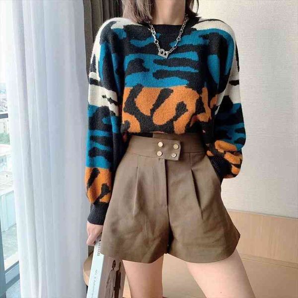 pullovers women sweater leopard patchwork crop outwear warm o-neck long sleeve females leisure loose personal sweaters, White;black
pullovers women sweater leopard patchwork crop outwear warm o-neck long sleeve females leisure loose personal sweaters, White;black