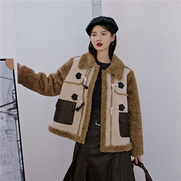 european designer women vintage winter coats ladies skin from leather suede jackets plus size 24nf, Black
european designer women vintage winter coats ladies skin from leather suede jackets plus size 24nf, Black