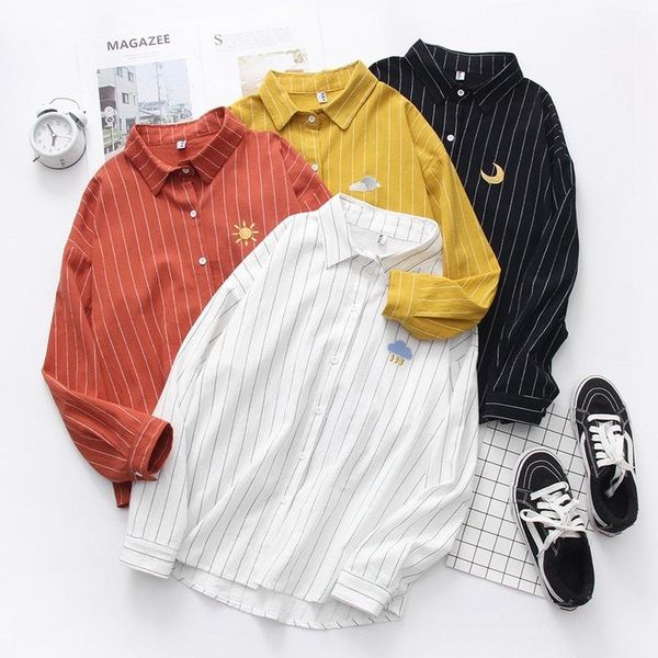 harajuku weather embroidery shirts 2020 new kawaii striped blouses female spring autumn women korean long sleeve office blouse, White
harajuku weather embroidery shirts 2020 new kawaii striped blouses female spring autumn women korean long sleeve office blouse, White