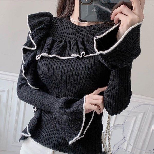 wb12805 fashion women's sweaters 2021 runway european design party style women's clothing, White;black
wb12805 fashion women's sweaters 2021 runway european design party style women's clothing, White;black