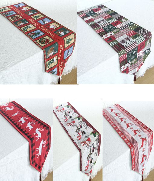 christmas tree xmas deer snowman table runners 14