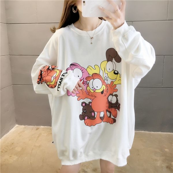 9jzrw 2020 autumn new large size round women's fashion korean loose neck casual cartoon printed long sleeve sweater style sweater sweat, Black
9jzrw 2020 autumn new large size round women's fashion korean loose neck casual cartoon printed long sleeve sweater style sweater sweat, Black