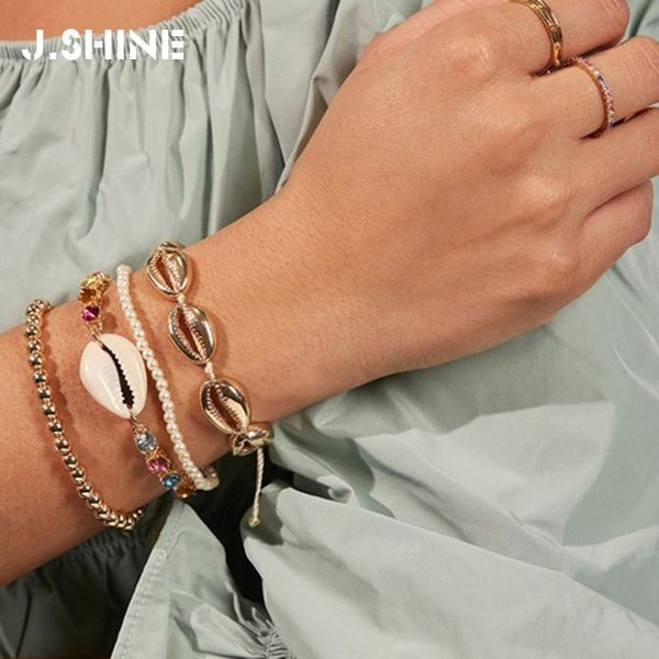 charm bracelets jshine bohemia jewelry shell conch braided pull tie bracelet set-stacked crystal adjustable for women, Golden;silver
charm bracelets jshine bohemia jewelry shell conch braided pull tie bracelet set-stacked crystal adjustable for women, Golden;silver