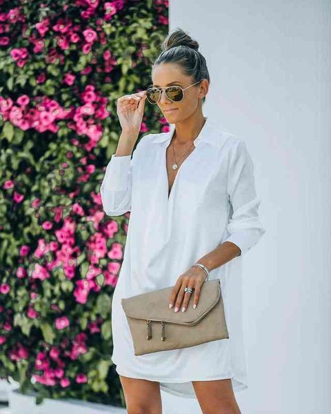 women solid color blouse dress turn-down collar long sleeve loose style dresses deep v-neck casual shopping wear s l, Black;gray
women solid color blouse dress turn-down collar long sleeve loose style dresses deep v-neck casual shopping wear s l, Black;gray