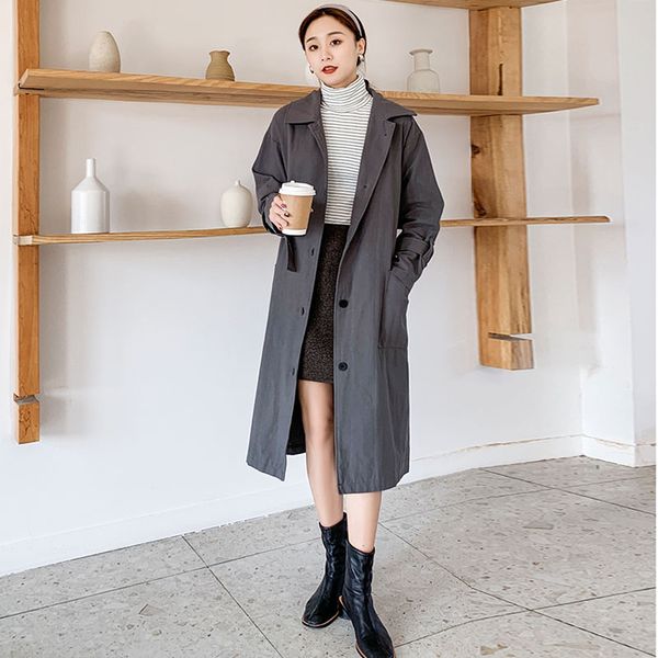 autumn spring woman long section trench coats loose 2020 new korean version fashion womans trenchs coat khaki/gray, Tan;black
autumn spring woman long section trench coats loose 2020 new korean version fashion womans trenchs coat khaki/gray, Tan;black