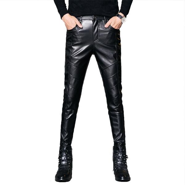 men's pants 2021 autumn and winter slim elastic skinny leather youth stitching tight fashion pu, Black
men's pants 2021 autumn and winter slim elastic skinny leather youth stitching tight fashion pu, Black