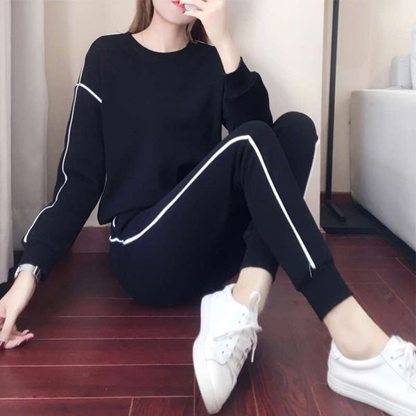 hong kong autumn winter korean casual sports suit women plush thickened bf style versatile sweater pants fashion two piece set, Gray
hong kong autumn winter korean casual sports suit women plush thickened bf style versatile sweater pants fashion two piece set, Gray