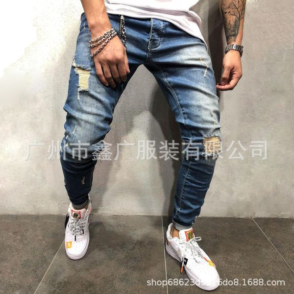 men's jeans young people's perforated elastic leggings nk60, Blue
men's jeans young people's perforated elastic leggings nk60, Blue