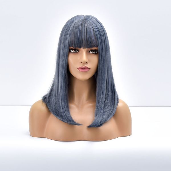 costume accessories blue straight ombre honey natural long synthetic wig for black white women fiber heat resistant daily cute cosplay wigs, Silver
costume accessories blue straight ombre honey natural long synthetic wig for black white women fiber heat resistant daily cute cosplay wigs, Silver