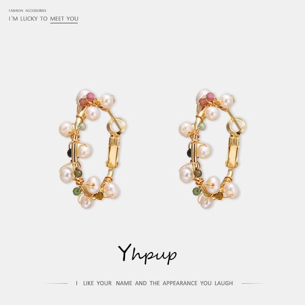hoop & huggie yhpup trendy exqusite natural stone pearls earrings super copper friend women wedding gift, Golden;silver
hoop & huggie yhpup trendy exqusite natural stone pearls earrings super copper friend women wedding gift, Golden;silver