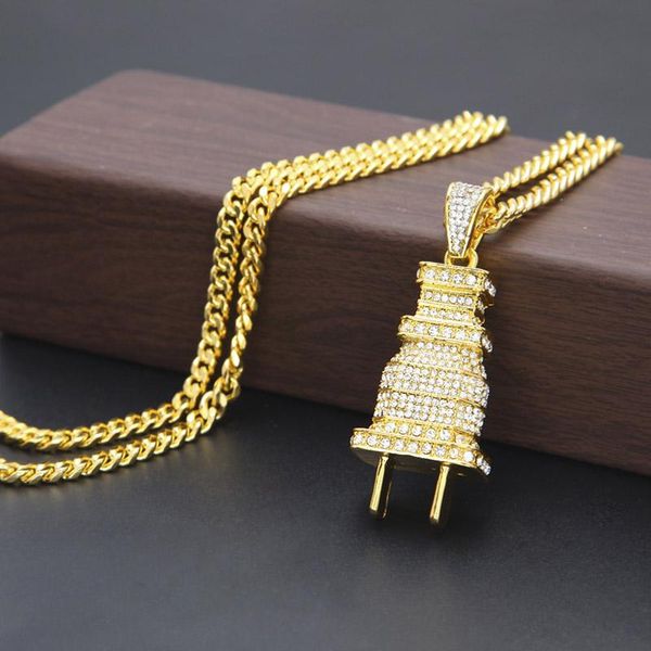 hip hop jewelry iced out plug pendant necklace with gold cuban link chains fashion rhinestone mens necklace h wmtjpx, Silver
hip hop jewelry iced out plug pendant necklace with gold cuban link chains fashion rhinestone mens necklace h wmtjpx, Silver
