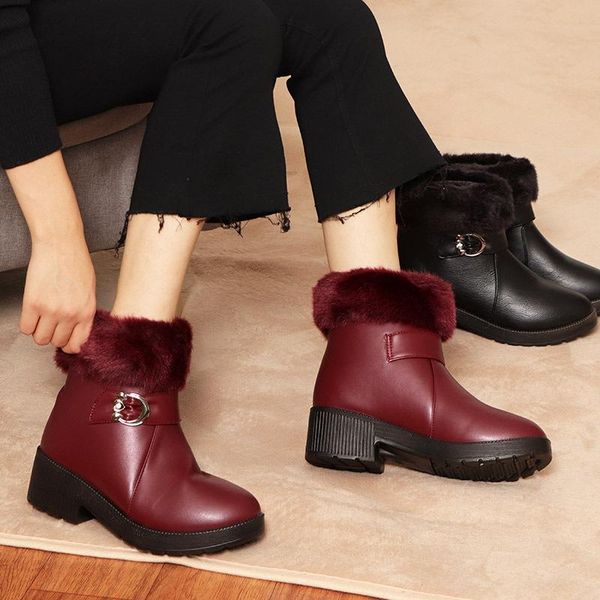 winter 2020 new leather snow boots thick waterproof slanted heel warm pu bottom cotton boots winter women, Black
winter 2020 new leather snow boots thick waterproof slanted heel warm pu bottom cotton boots winter women, Black