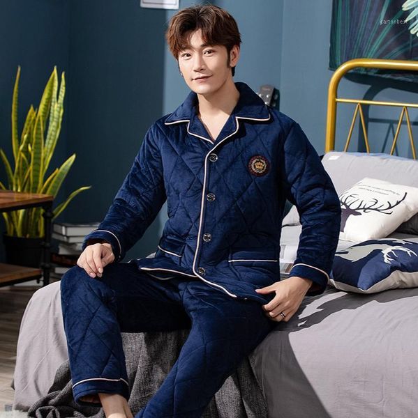 men's sleepwear pajamas winter thickening and velvet three-layer quilted coral flannel autumn warm home service suit1, Black;brown
men's sleepwear pajamas winter thickening and velvet three-layer quilted coral flannel autumn warm home service suit1, Black;brown