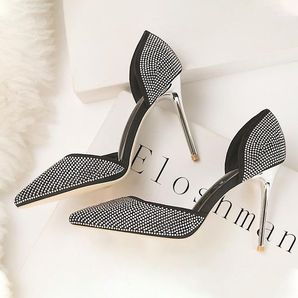 women pumps flock slip on 10cm thin heels high heels pointed toe shallow shoes for women shoes 2020 size 35-42 black1, Black
women pumps flock slip on 10cm thin heels high heels pointed toe shallow shoes for women shoes 2020 size 35-42 black1, Black