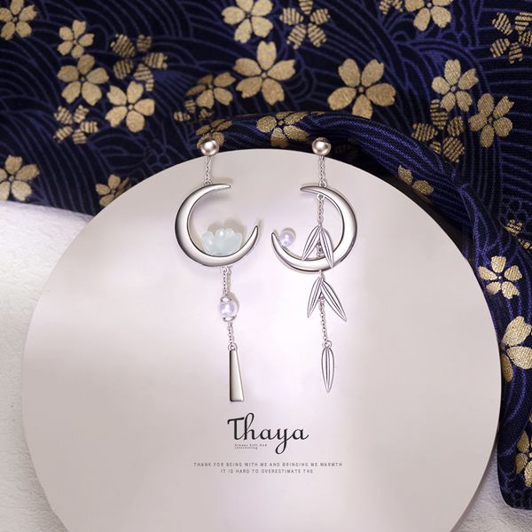 thaya authentic 925 sterling silver earring dangle crescent earring bamboo leaves japanese style for women earring fine jewelry q1111, Golden
thaya authentic 925 sterling silver earring dangle crescent earring bamboo leaves japanese style for women earring fine jewelry q1111, Golden