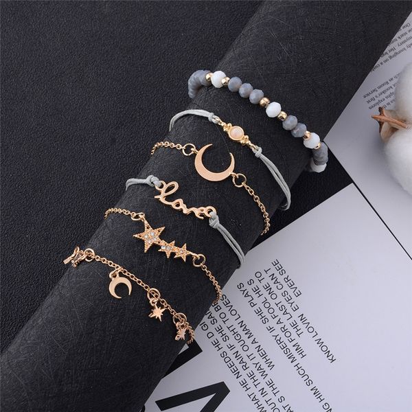 star moon bohemian 6 pcs/set love charm for women crystal beaded blue weave rope bracelets summer beach jewelry accessories, Black
star moon bohemian 6 pcs/set love charm for women crystal beaded blue weave rope bracelets summer beach jewelry accessories, Black