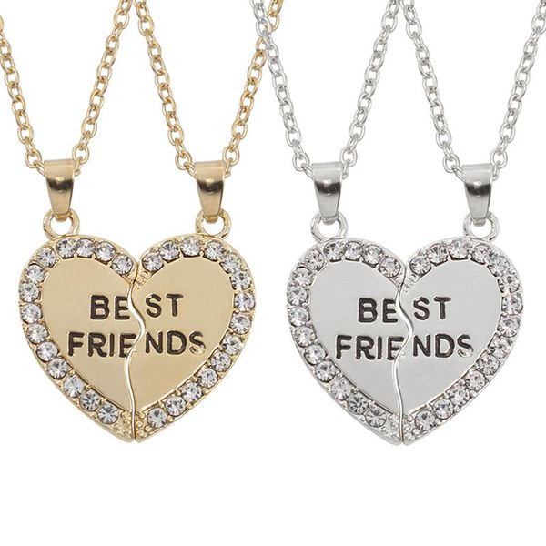 pendant necklaces 2pcs/set silver color rhinestone heart shaped pendants for women friends sister necklace bff jewelry
pendant necklaces 2pcs/set silver color rhinestone heart shaped pendants for women friends sister necklace bff jewelry