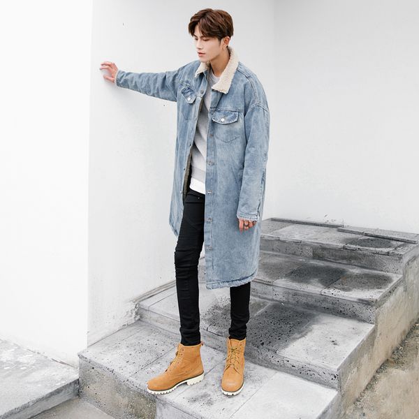 2021 new literary personality loose fashionable jeans cotton clothes on long, curly lapel men's coating. qfr5, Black
2021 new literary personality loose fashionable jeans cotton clothes on long, curly lapel men's coating. qfr5, Black
