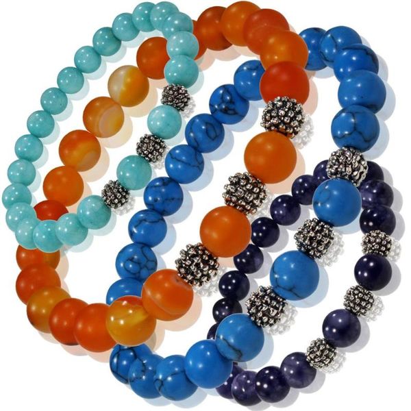 agates turquoises lapis lazuli bracelet 8mm natural stone round bead handmade beaded stretch bracelets wholesale tr1079, Black
agates turquoises lapis lazuli bracelet 8mm natural stone round bead handmade beaded stretch bracelets wholesale tr1079, Black