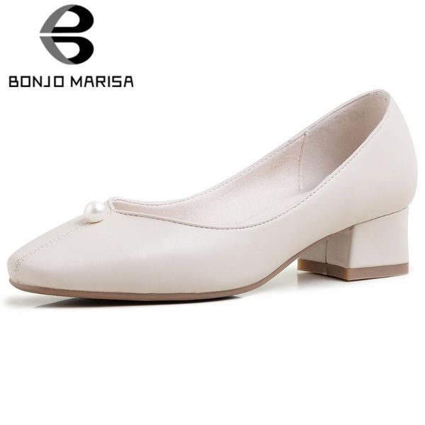 dress shoes bonjomarisa spring genuine leather pumps elegant shallow med heel women brand square toe woman, Black
dress shoes bonjomarisa spring genuine leather pumps elegant shallow med heel women brand square toe woman, Black
