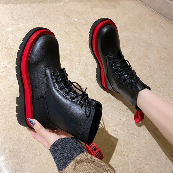 2020 new thick-soled british style short boots women casual color matching women's shoes thick heel boots knight, Black
2020 new thick-soled british style short boots women casual color matching women's shoes thick heel boots knight, Black