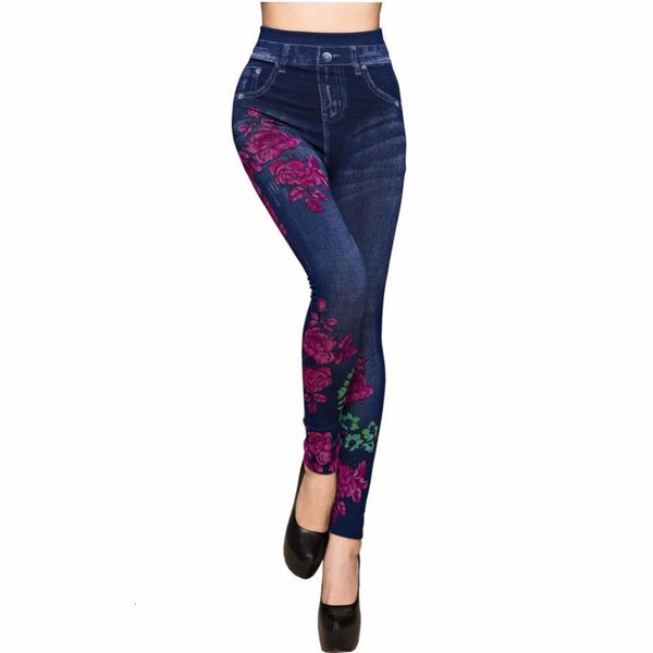 fashion slim women spring summer leggings faux denim jeans leggings long floral printing casual pencil pants thin fleece inside, Black 
fashion slim women spring summer leggings faux denim jeans leggings long floral printing casual pencil pants thin fleece inside, Black