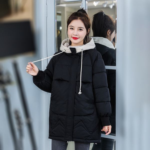 2021 newwinter coat female women's hooded jacket long autumn bread service warm cotton down jackets 1csp, Black
2021 newwinter coat female women's hooded jacket long autumn bread service warm cotton down jackets 1csp, Black