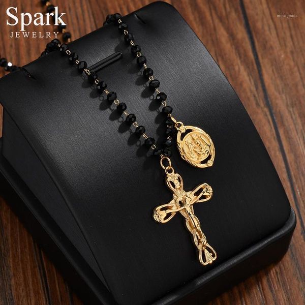 pendant necklaces spark religious jesus cross necklace stainless steel virgin mary double pendants black beads jewelry gift1, Silver
pendant necklaces spark religious jesus cross necklace stainless steel virgin mary double pendants black beads jewelry gift1, Silver