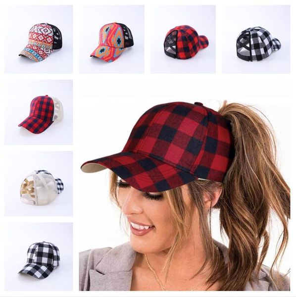 buffalo plaid baseball cap womens criss-cross hollow out ponytail ball hat snapback mesh visor tartan grids rainbow stripe headwear e102802, Yellow 
buffalo plaid baseball cap womens criss-cross hollow out ponytail ball hat snapback mesh visor tartan grids rainbow stripe headwear e102802, Yellow