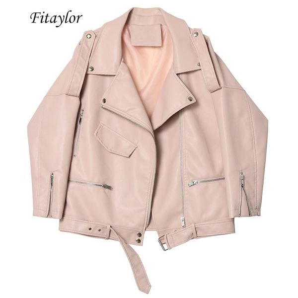 fitaylor autumn women faux soft leather loose jacket coat turndown collar zipper pu motorcycle overcoat female rivet punk jacket, Black
fitaylor autumn women faux soft leather loose jacket coat turndown collar zipper pu motorcycle overcoat female rivet punk jacket, Black