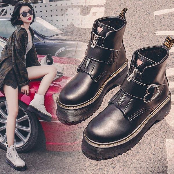 2019 boots high help women's shoes increase short boots england muffin shoes1, Black
2019 boots high help women's shoes increase short boots england muffin shoes1, Black