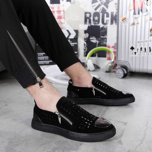 round head korean diamond wenzhou lefu sheet metal leather men's one pedal set foot black lazy shoes 1677, White;red
round head korean diamond wenzhou lefu sheet metal leather men's one pedal set foot black lazy shoes 1677, White;red