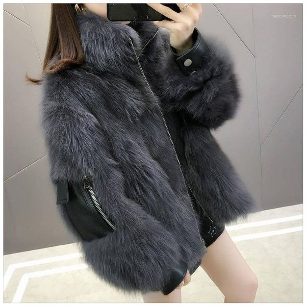 women's fur & faux women 2021 winter warm coat jackets casacos femininos long sleeve overcoat fashion casual loose outerwear c2061, Black
women's fur & faux women 2021 winter warm coat jackets casacos femininos long sleeve overcoat fashion casual loose outerwear c2061, Black