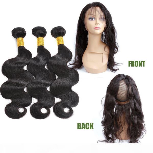 9a grade brazilian virgin hair bundles body wave hair 360 lace frontal with 3 bundles 100% unprocessed virgin human hair extensions, Black;brown
9a grade brazilian virgin hair bundles body wave hair 360 lace frontal with 3 bundles 100% unprocessed virgin human hair extensions, Black;brown