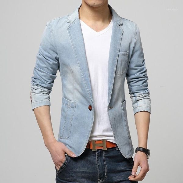 mens denim jeans lapel collar one button coat blazer suit motorcycle casual jacket slim fit 2colors new 20201, White;black
mens denim jeans lapel collar one button coat blazer suit motorcycle casual jacket slim fit 2colors new 20201, White;black