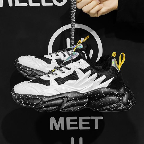 men's 2021 new autumn and winter men's thick soled versatile plush dad student sports leisure running shoes, Black
men's 2021 new autumn and winter men's thick soled versatile plush dad student sports leisure running shoes, Black