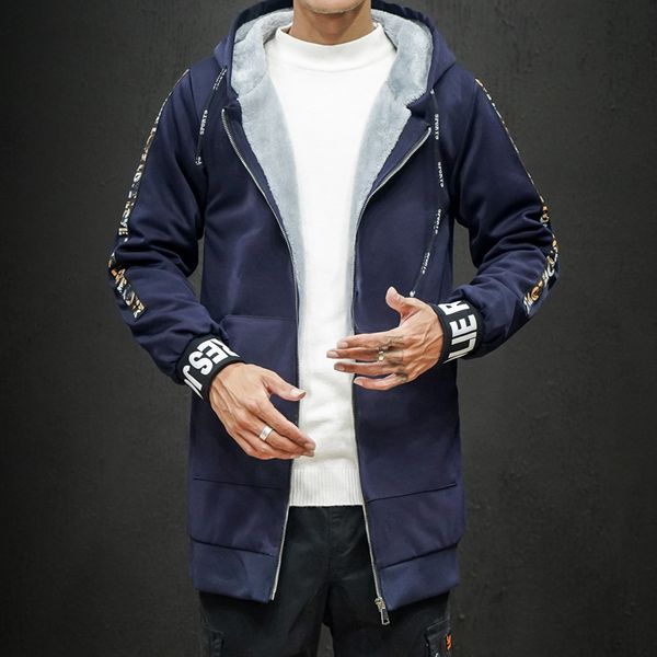 autumn and winter 2020 new large plush thickened medium length loose hooded windbreaker men's coat, Tan;black
autumn and winter 2020 new large plush thickened medium length loose hooded windbreaker men's coat, Tan;black