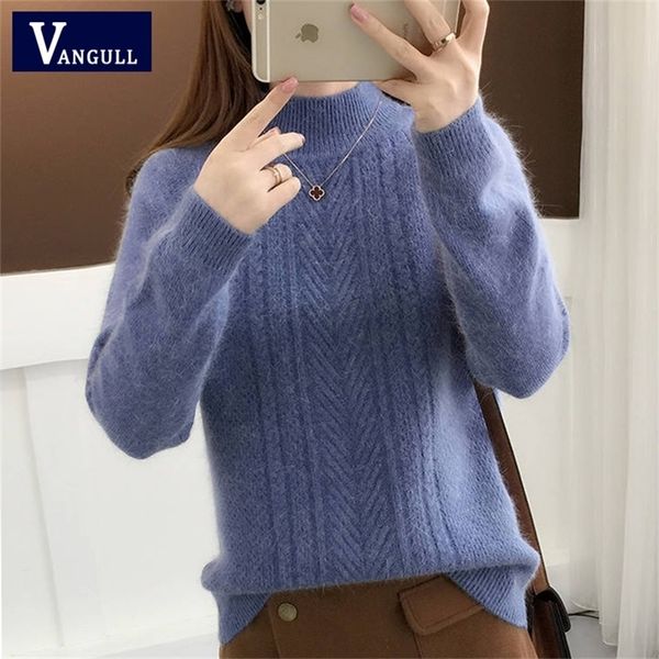 vangull half-turtleneck knitted women casual basic long sleeve female pullovers autumn winter warm solid sweater y200910, White;black
vangull half-turtleneck knitted women casual basic long sleeve female pullovers autumn winter warm solid sweater y200910, White;black